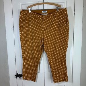 Old Navy Womens Polka Dot Cropped Pants Size 20 Brown White Casual Preppy Church